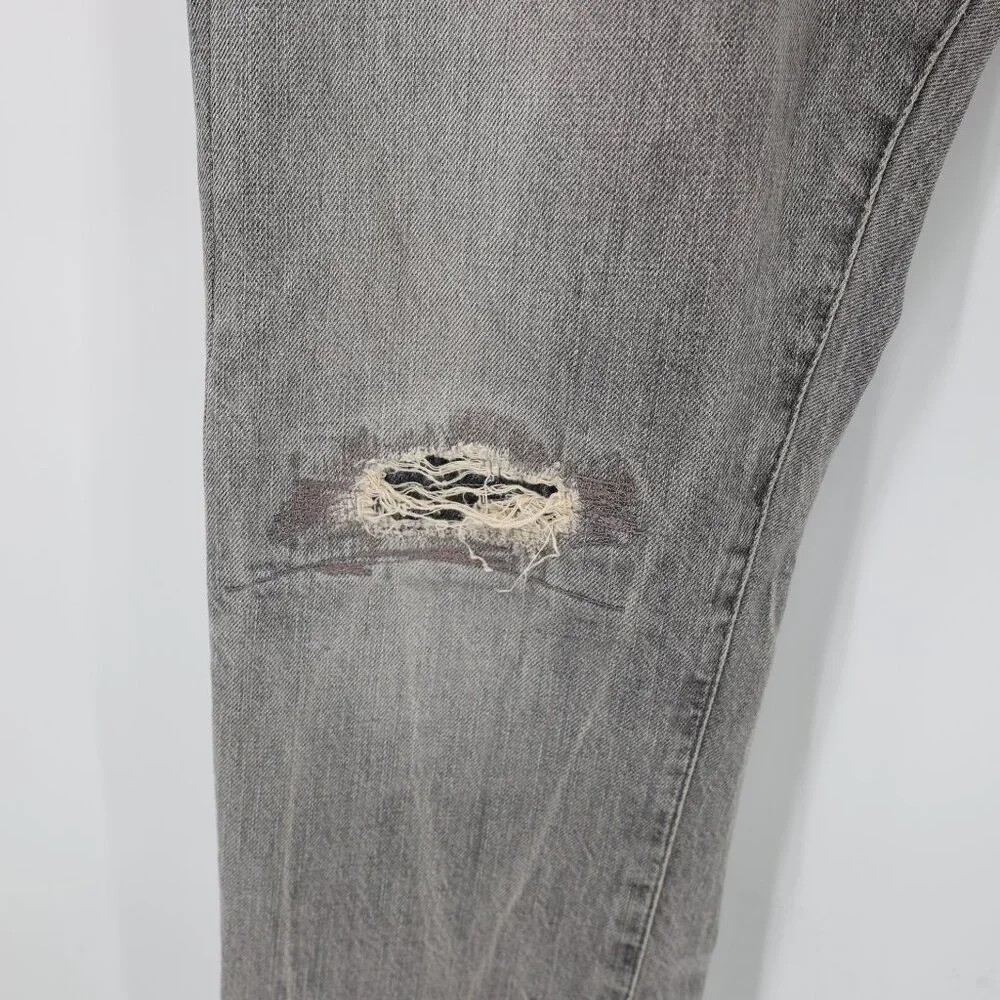 Polo Ralph Lauren Jeans Mens 34 36x30 Sullivan Slim Distressed Denim Rips gray